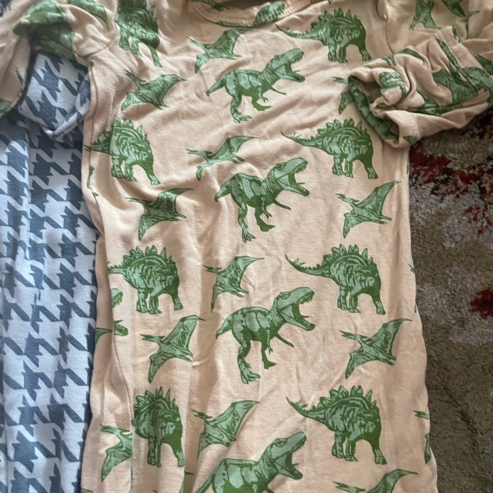 Kate Quinn Tan and Green Dinosaur Nightgown